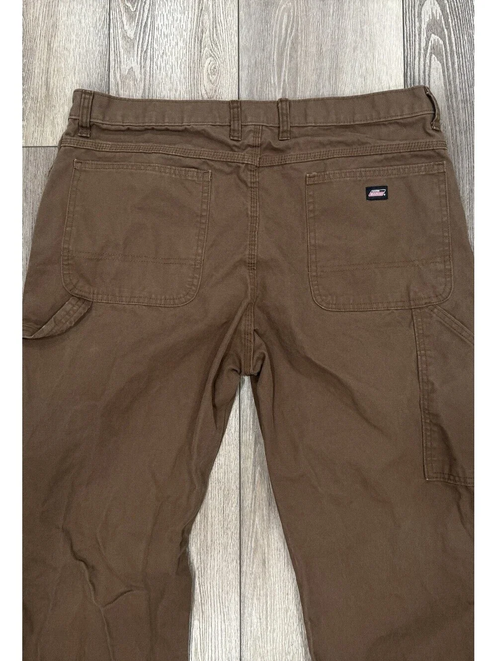 Dickies Brown Pant Mens 38x32 Straight Fit 100% Cotton 6 Pockets Zip Closure